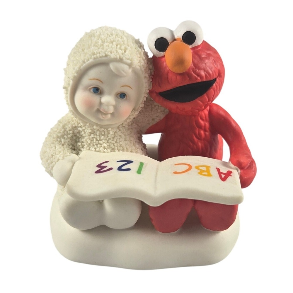 Dept 56 Snowbabies Elmo Loves To Read Figurine Sesame Street 2008 Collectible